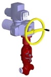Клапан (вентиль) запорный под приварку с электроприводом (AUMA SA10.2-F10-380/50/3-22) 1с-11-31ЭД DN 25 PN 10,0 МПа Т450 °С, корпус ст. 20