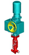 Клапан (вентиль) запорный под приварку с электроприводом (Н-Б1-07 У2) 1057-65-ЭМ DN 65 PN 9,8 МПа Т540 °С, корпус ст. 12Х1МФ